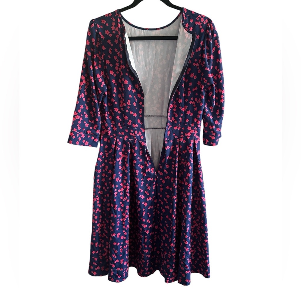 Bestgift || NWOT || Floral Printed Round Neck Midi Dress w/ Pockets - Picture 3 of 5